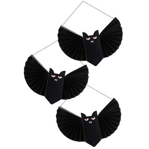 Pack of 3 Halloween Paper Bat Decorations Pack of 3 Halloween Paper Bat Decorations