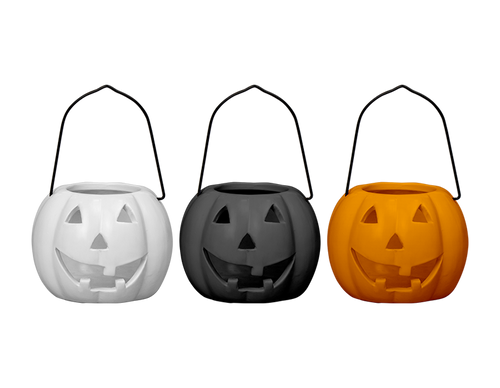Halloween Pumpkin Tealight Holder with Handle (10cm) (Assorted Designs) Halloween Pumpkin Tealight Holder with Handle (10cm) (Assorted Designs)