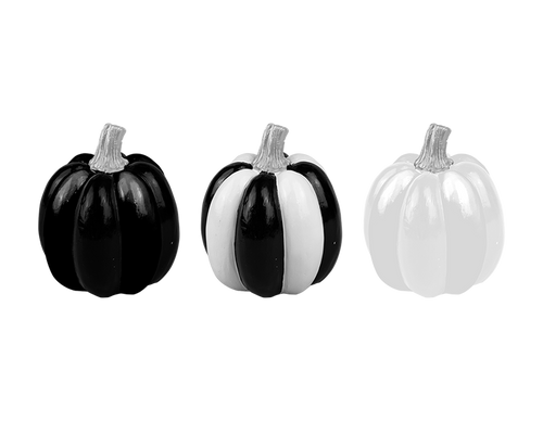Assorted Halloween Monochrome Pumpkin Decoration (9cm) Assorted Halloween Monochrome Pumpkin Decoration (9cm)