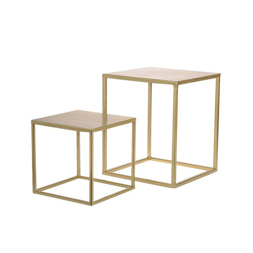 Set of 2 Metal Tabletop Gold Stands