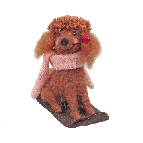 Felt Cockerpoo on Sledge Hanging Decoration (9.5cm)