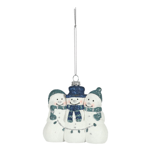 White and Blue Snowman with String Lights (9.5cm) White and Blue Snowman with String Lights (9.5cm)