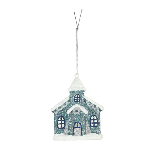 Blue Church Hanging Decoration (10cm) Blue Church Hanging Decoration (10cm)