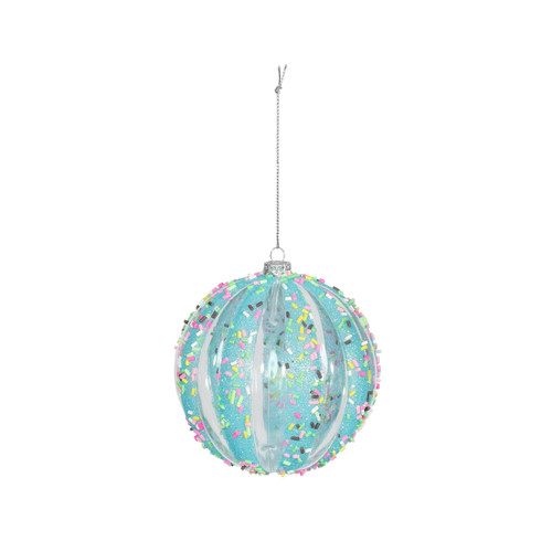 Turquoise Sequin Bauble (10cm) Turquoise Sequin Bauble (10cm)
