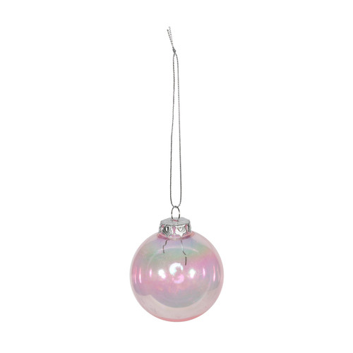 Box of 8 Iridescent Pink Baubles (6cm) Box of 8 Iridescent Pink Baubles (6cm)