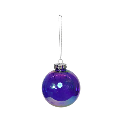 Box of 4 Iridescent Purple Baubles (8cm) Box of 4 Iridescent Purple Baubles (8cm)