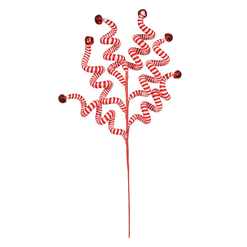Red and White Striped Sprig Pick (58cm) Red and White Striped Sprig Pick (58cm)
