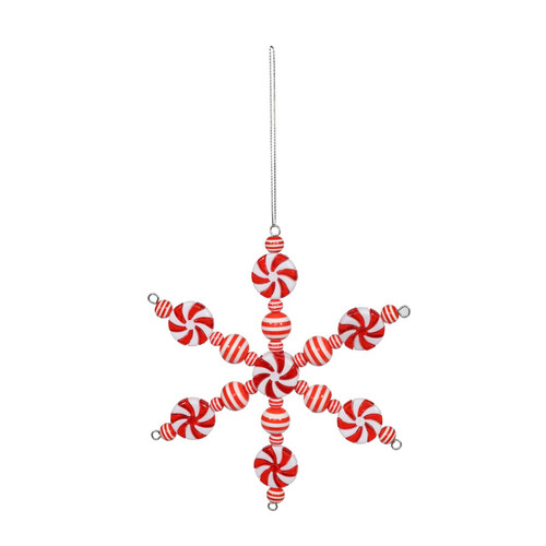 Red and White Snowflake Hanging Decoration (25cm) Red and White Snowflake Hanging Decoration (25cm)