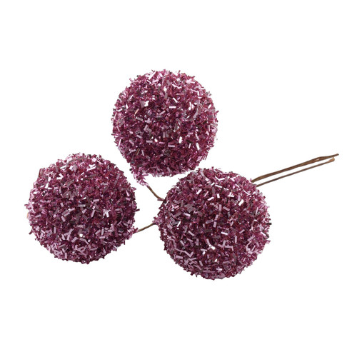 Bunch of Purple Frosted Baubles (13cm) Bunch of Purple Frosted Baubles (13cm)