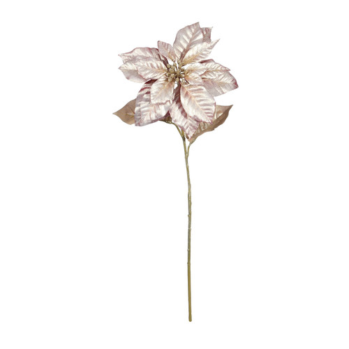 Metallic Rose Gold Poinsettia Stem (71cm) Metallic Rose Gold Poinsettia Stem (71cm)