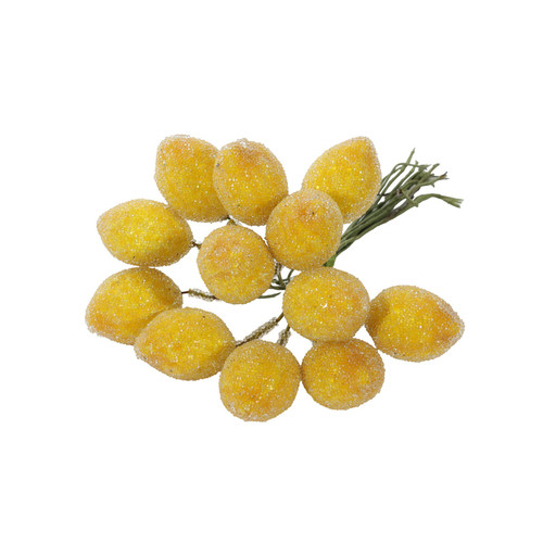 Frosted Lemon Bunch (11cm) Frosted Lemon Bunch (11cm)