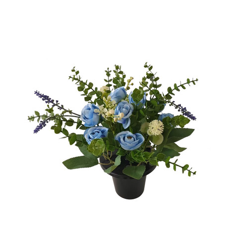 Essential Country Style Remembrance Grave Pot - Blue Essential Country Style Remembrance Grave Pot - Blue