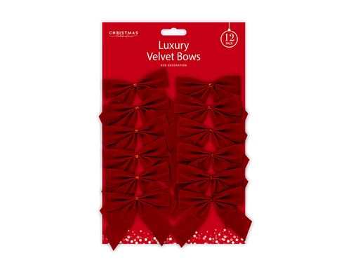 Red Velvet Christmas Bows (12 Pack) Red Velvet Christmas Bows (12 Pack)