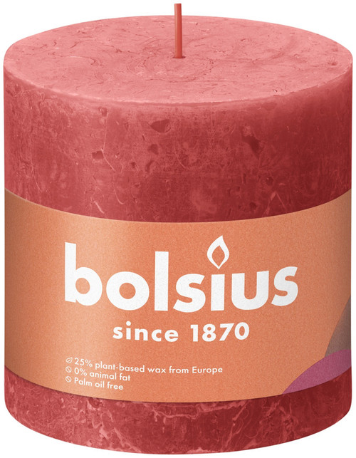 Bolsius Rustic Shine Blossom Pink Pillar Candle (100mm x 100mm) Bolsius Rustic Shine Blossom Pink Pillar Candle (100mm x 100mm)
