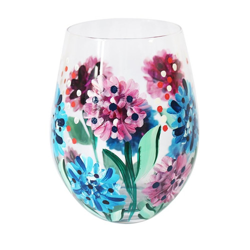 Hydrangea Stemless Glass Hydrangea Stemless Glass