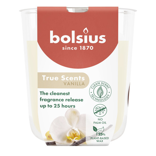 Bolsius True Scents Fragrance Small Candle Glass- Vanilla Bolsius True Scents Fragrance Small Candle Glass- Vanilla