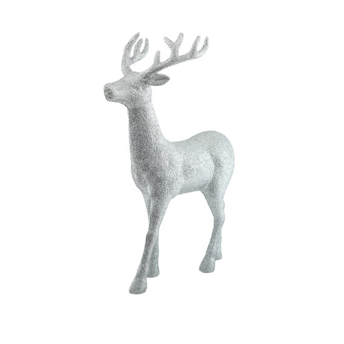 Glitter Standing Reindeer - Silver (45cm) Glitter Standing Reindeer - Silver (45cm)