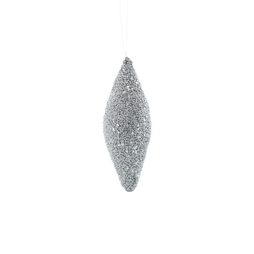 Glitter Drop Hanging Decoration - Silver (18cm) Glitter Drop Hanging Decoration - Silver (18cm)