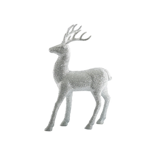 Glitter Standing Reindeer - Silver (32cm) Glitter Standing Reindeer - Silver (32cm)