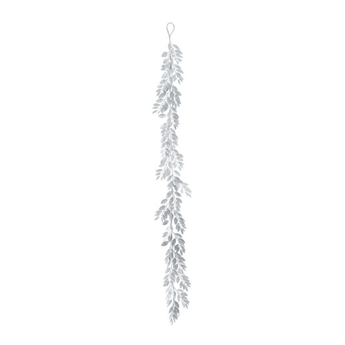 Glitter Leaf Garland - Silver (180cm) Glitter Leaf Garland - Silver (180cm)