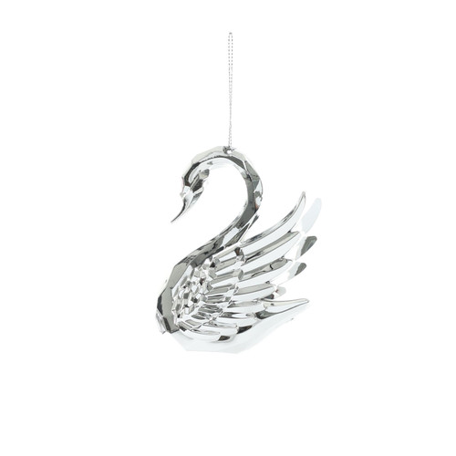 Swan Hanging Decoration- Shiny Silver (10cm) Swan Hanging Decoration- Shiny Silver (10cm)