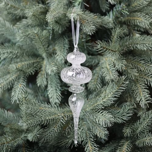 White Glass Elegance Finial (24cm) White Glass Elegance Finial (24cm)