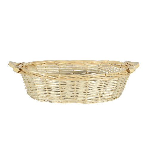 Light Willow Oval Tray Basket with Handles Light Willow Oval Tray Basket with Handles