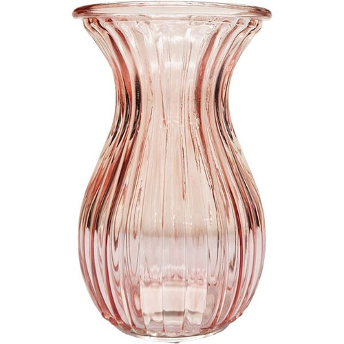 Pink Harper Fluted & Flared??Glass Vase (14cm) Pink Harper Fluted & Flared??Glass Vase (14cm)