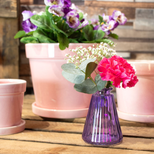 Lilac Pyramid Glass Bottle Vase (10cm) Lilac Pyramid Glass Bottle Vase (10cm)