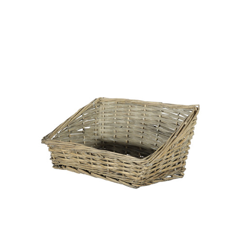 Natural Softwood Woven Square Sloped Basket (Small) Natural Softwood Woven Square Sloped Basket (Small)