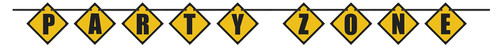 Yellow Construction Zone Banner (Assorted Designs)