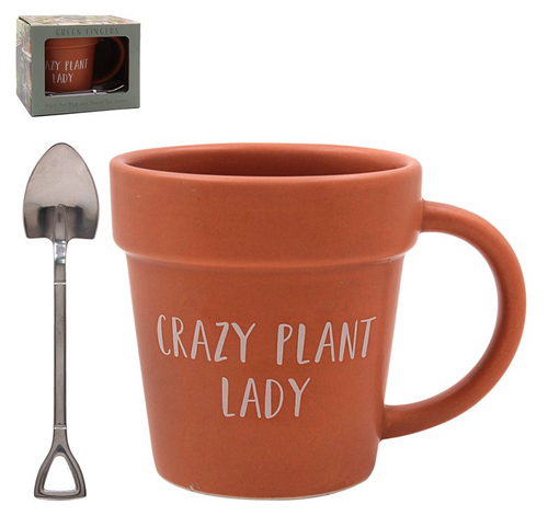 Green Crazy Plant Lady Mug & Spoon