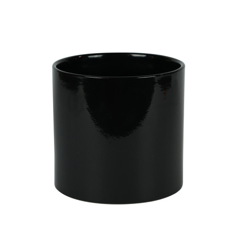 Hortus Sofia Glossy Black Ceramic Pot (16cm)