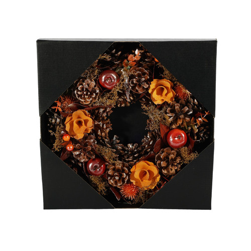 Autumn Wreath with Flowers, Apples & Cones (30cm) Autumn Wreath with Flowers, Apples & Cones (30cm)