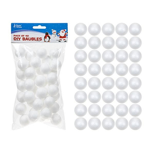 Pack Of 40 2.6cm Polyfoam Diy Baubles Pack Of 40 2.6cm Polyfoam Diy Baubles