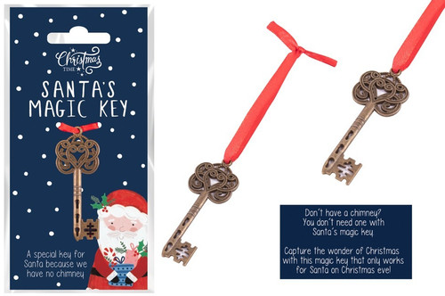 Santas Magic Key on Red Ribbon