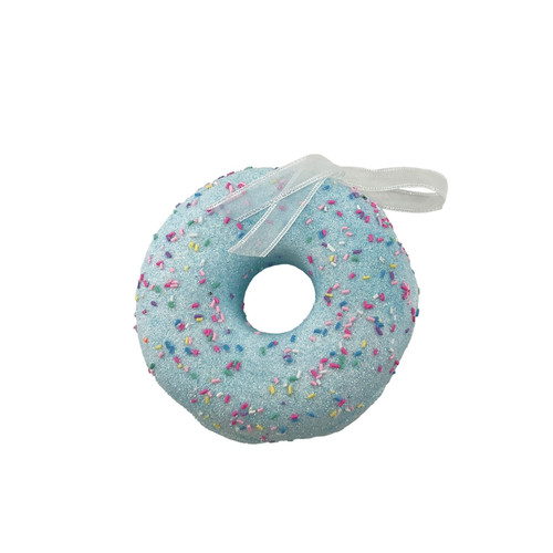 Light Blue Glitter Donut Hanging Decoration (15cm) Light Blue Glitter Donut Hanging Decoration (15cm)