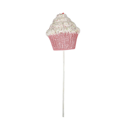 Pink & White Sparkly Cupcake Pick (71cm) Pink & White Sparkly Cupcake Pick (71cm)