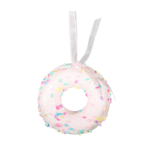 Light Pink Glitter Donut Hanging Decoration (7cm) Light Pink Glitter Donut Hanging Decoration (7cm)