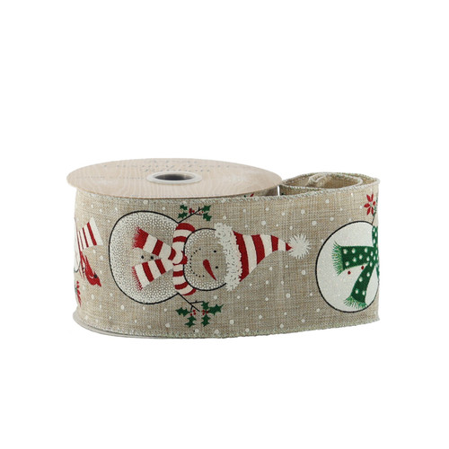 Natural Snowmen Ribbon (63mm)