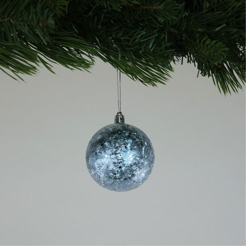 Crackle Blue Baubles (8cm) (6 Pieces) Crackle Blue Baubles (8cm) (6 Pieces)
