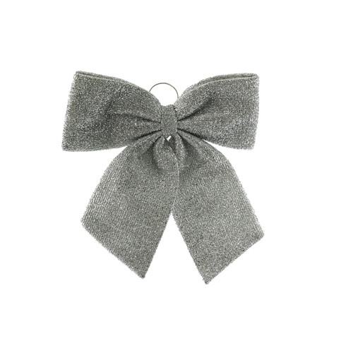 Silver Metallic Bow (44cm)