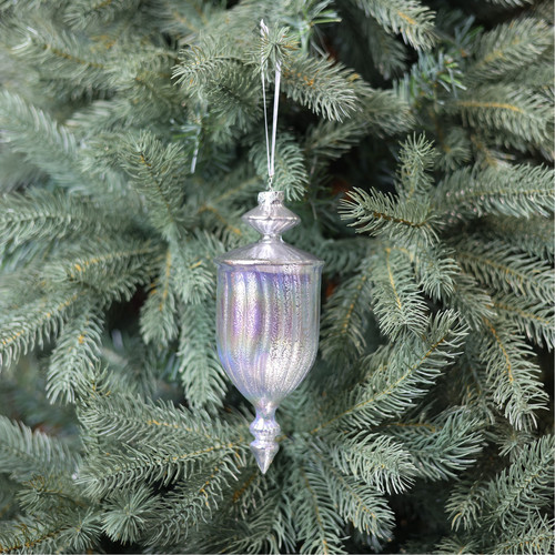 Silver Glass Lantern Finial Decoration (21cm) Silver Glass Lantern Finial Decoration (21cm)