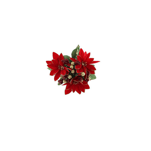 Red Poinsettia Candle Ring (12cm)