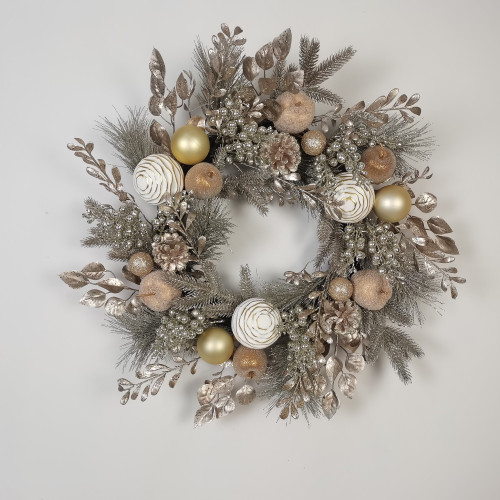 Floral/Fruit Wreath Champagne (24 Inches) Floral/Fruit Wreath Champagne (24 Inches)