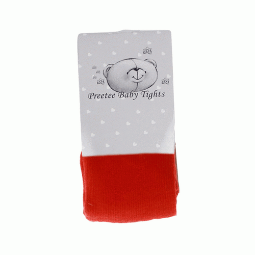 Red Baby cotton rich tights by Preetee Baby - NB