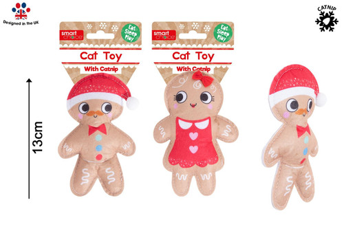 Assorted Felt Gingerbread Plush Cat Toy & Catnip