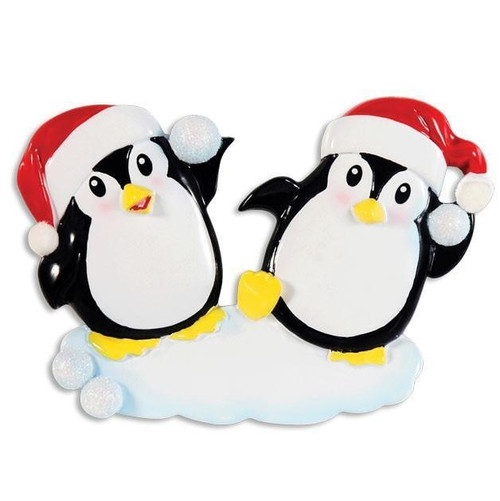Personalised Christmas Penguin Decoration (Couple)