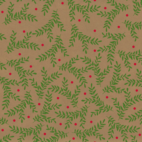 Festive Foliage Kraft Paper (50cm x 100m)