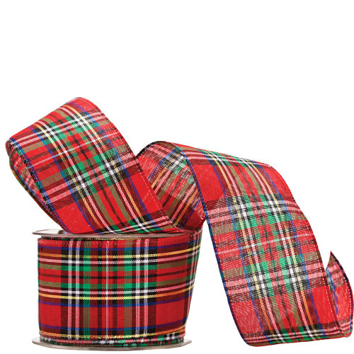 Merry Tartan Wired Edge Ribbon (60mm)
